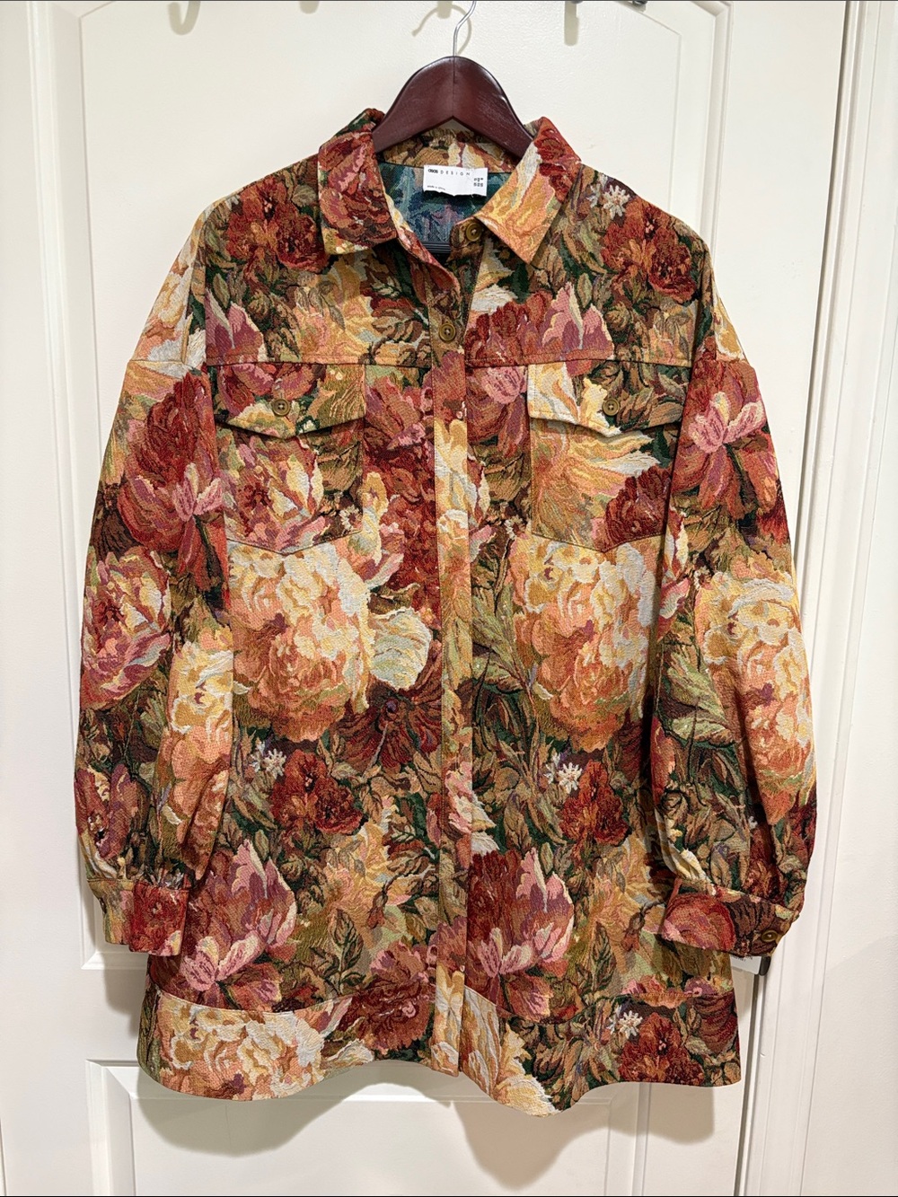 ASOS Floral Tapestry Button-Front Jacket Oversized - Multicolor